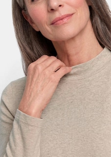 Shirt met lange mouwen en opstaande kraag, van katoen thumbnail 5