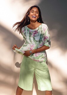 Bändchenpullover mit Blütenprint thumbnail 2