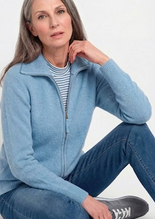 Strickjacke in Rippenstruktur mit Reißverschluss thumbnail 6