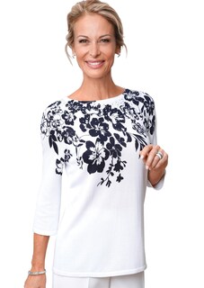 Trageangenehmer Pullover mit aufwendigem Druck und Glitzersteinen thumbnail 1
