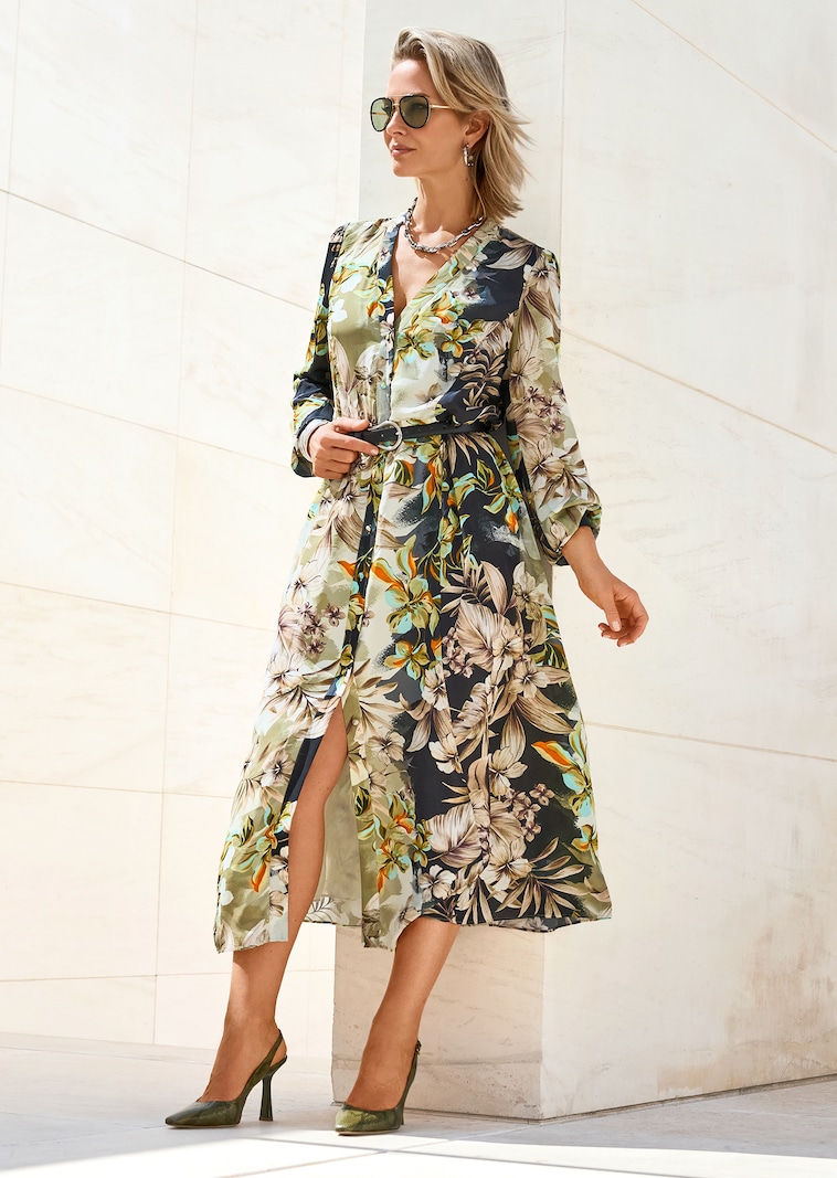 Hemdblusenkleid mit Unikat-Print
