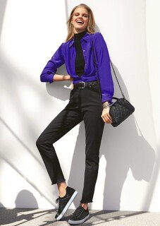 Leather and fabric trainers thumbnail 5