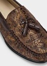 Leren mocassins met reliëf en kwastje thumbnail 3