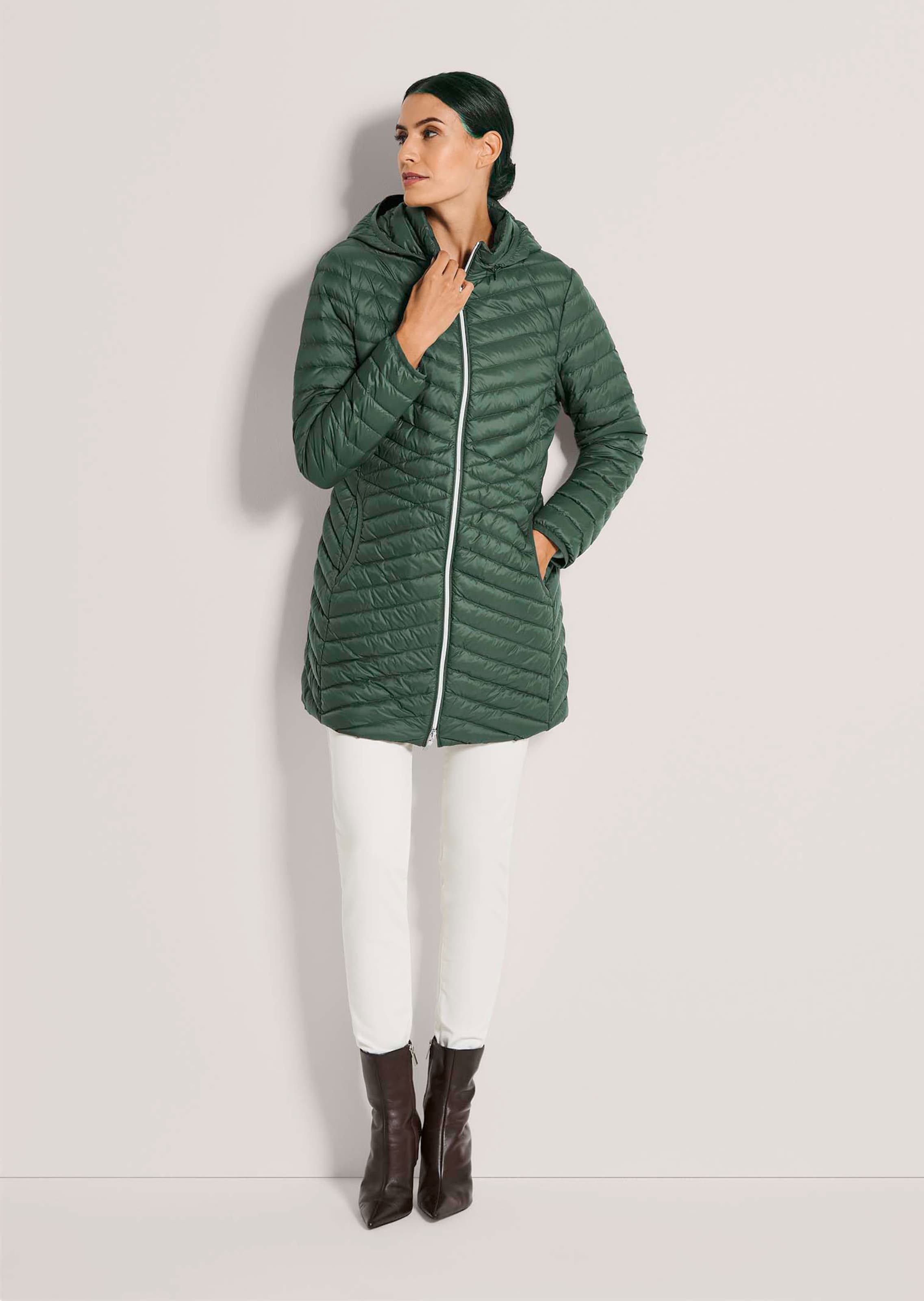 Gewatteerde donzen mantel met capuchon