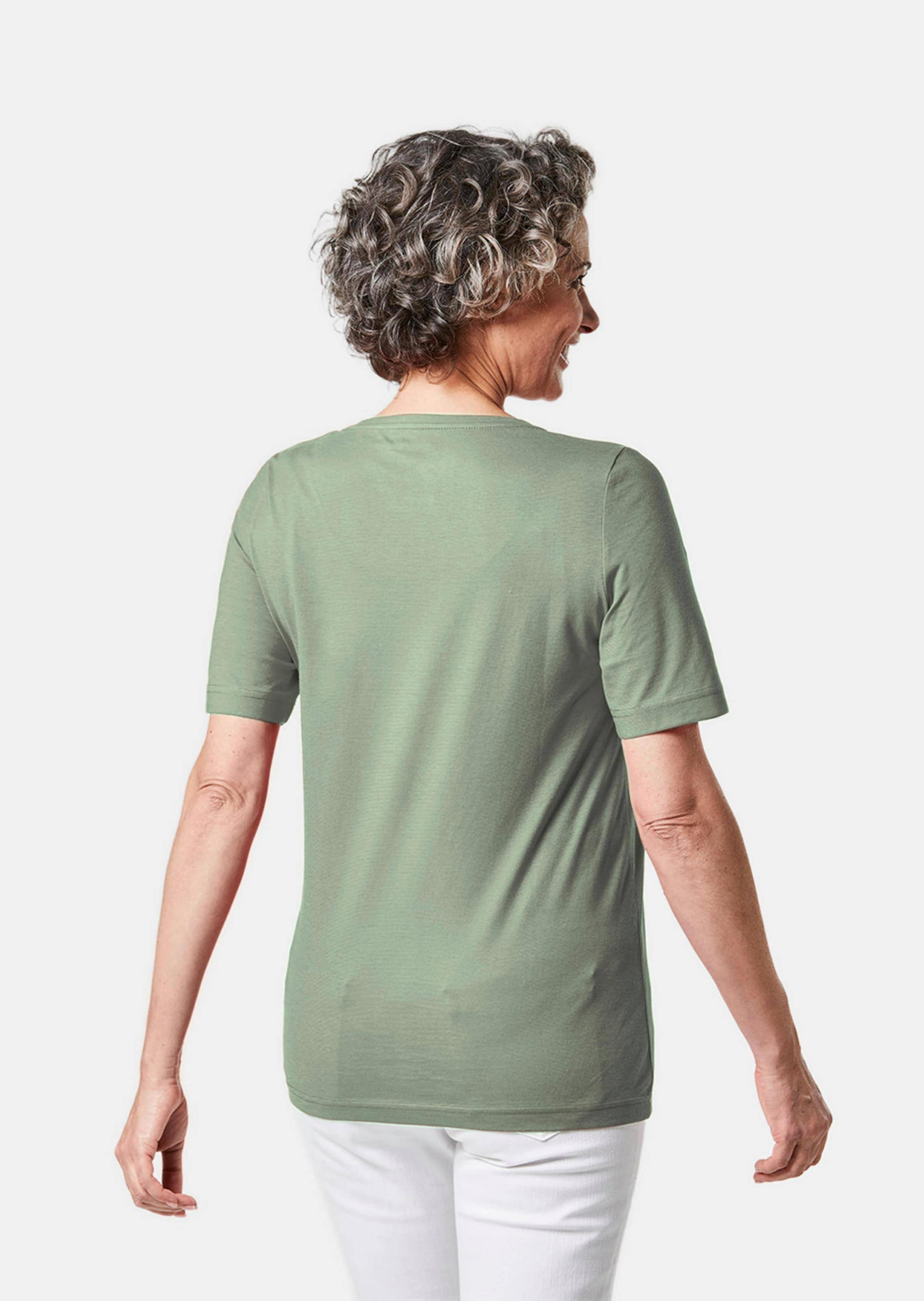 T-shirt avec application - vert gris - Gr. 40 de Goldner Fashion