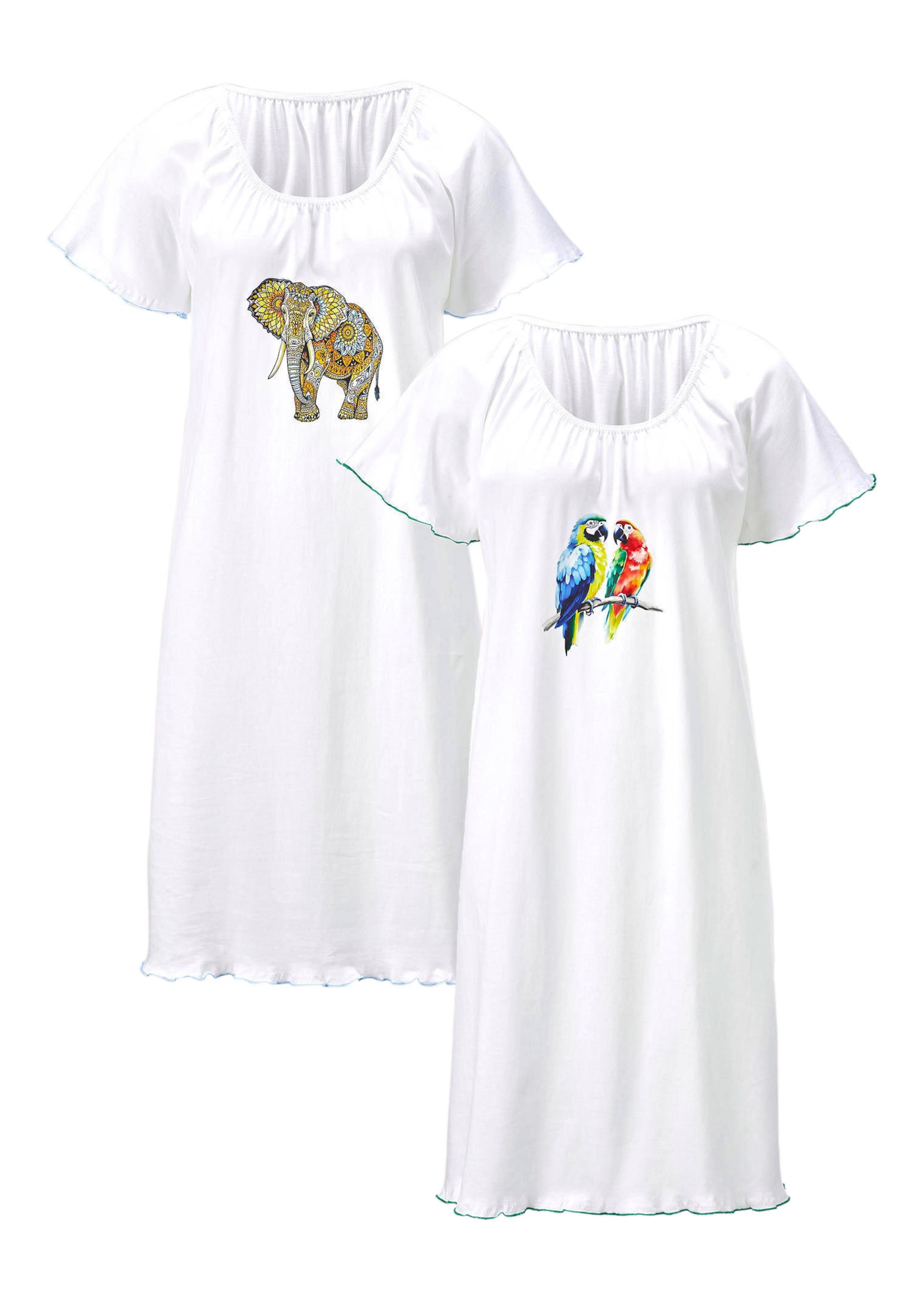 Nachthemden im Doppelpack mit fantasievollem Druck