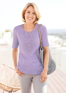 T-shirt à encolure arrondie en crochet thumbnail 8