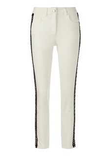 Schlanke Stretch-Jeans mit seitlicher Leder-Dekoration thumbnail 1
