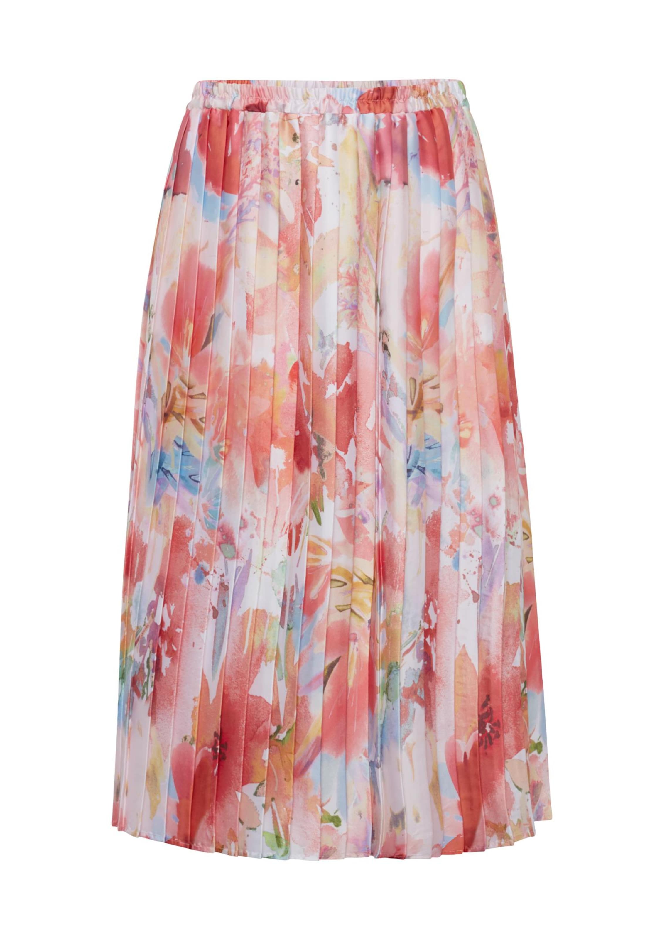 Jupe au bel imprimé floral - pêche / couleur papaye / bunt / à motifs - Gr. 52 de Goldner Fashion