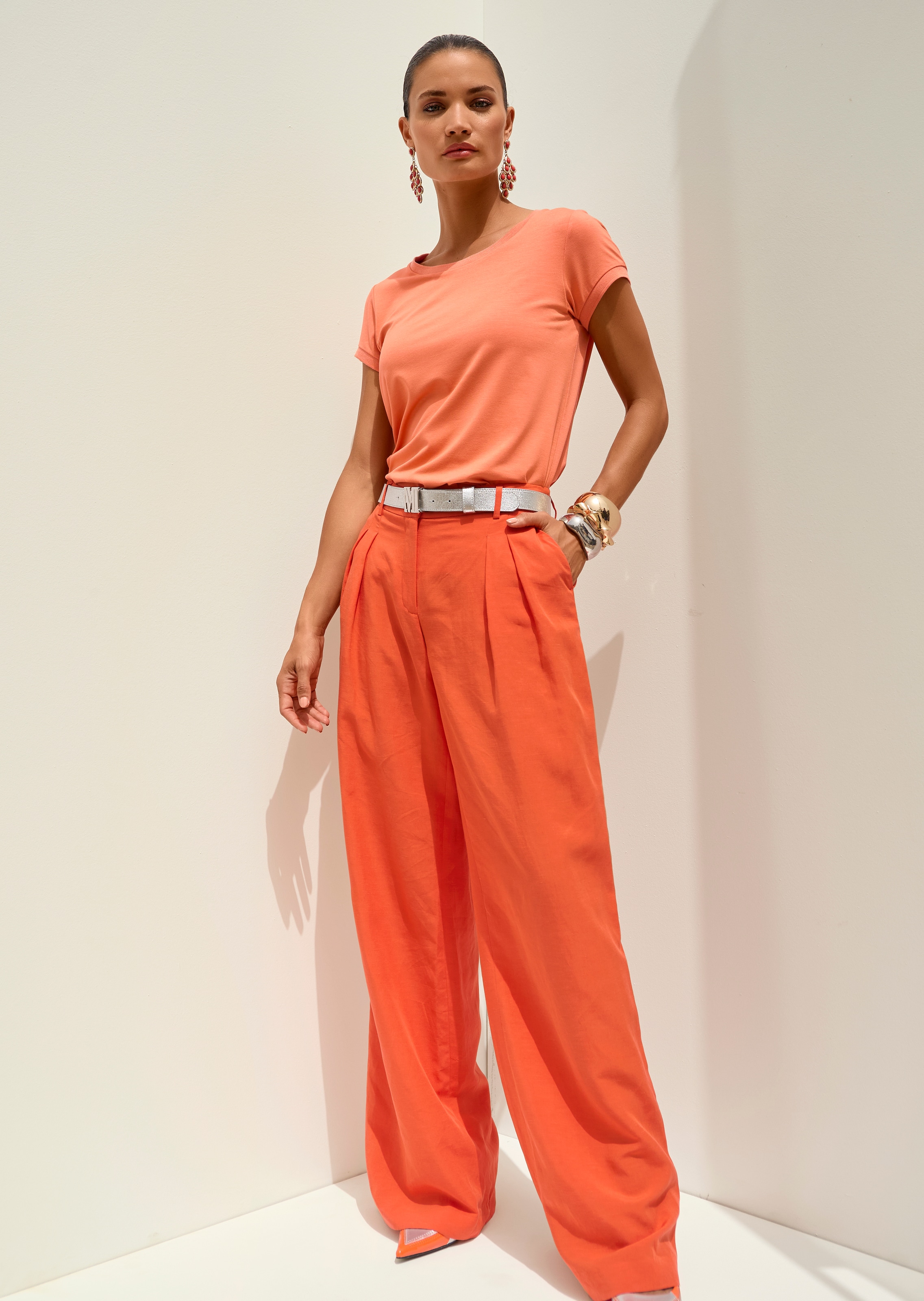 Jersey-Shirt mit Kappärmeln