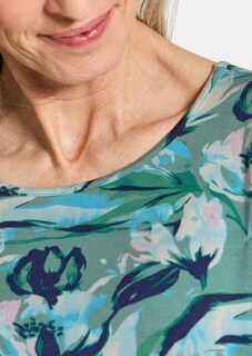 Jersey-Shirt mit Blumenmuster thumbnail 5