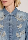 Jeansbluse mit floraler Stickerei thumbnail 5