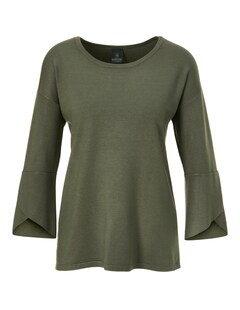 Lässiger Rundhals-Pullover mit 3/4-Ärmeln thumbnail 1