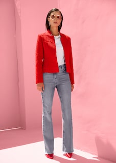 Kurzer Jersey-Blazer mit Zopfmuster thumbnail 7