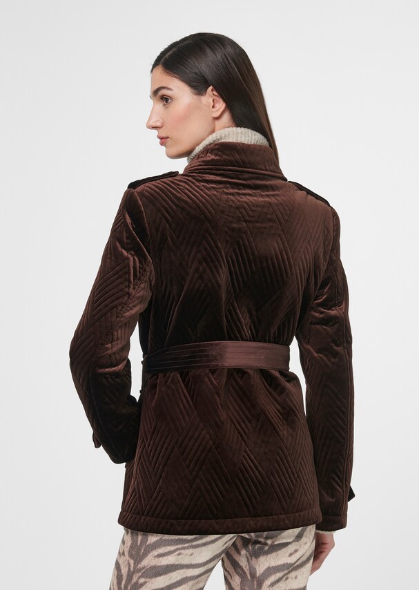 Velvet jacket in trench coat style 2