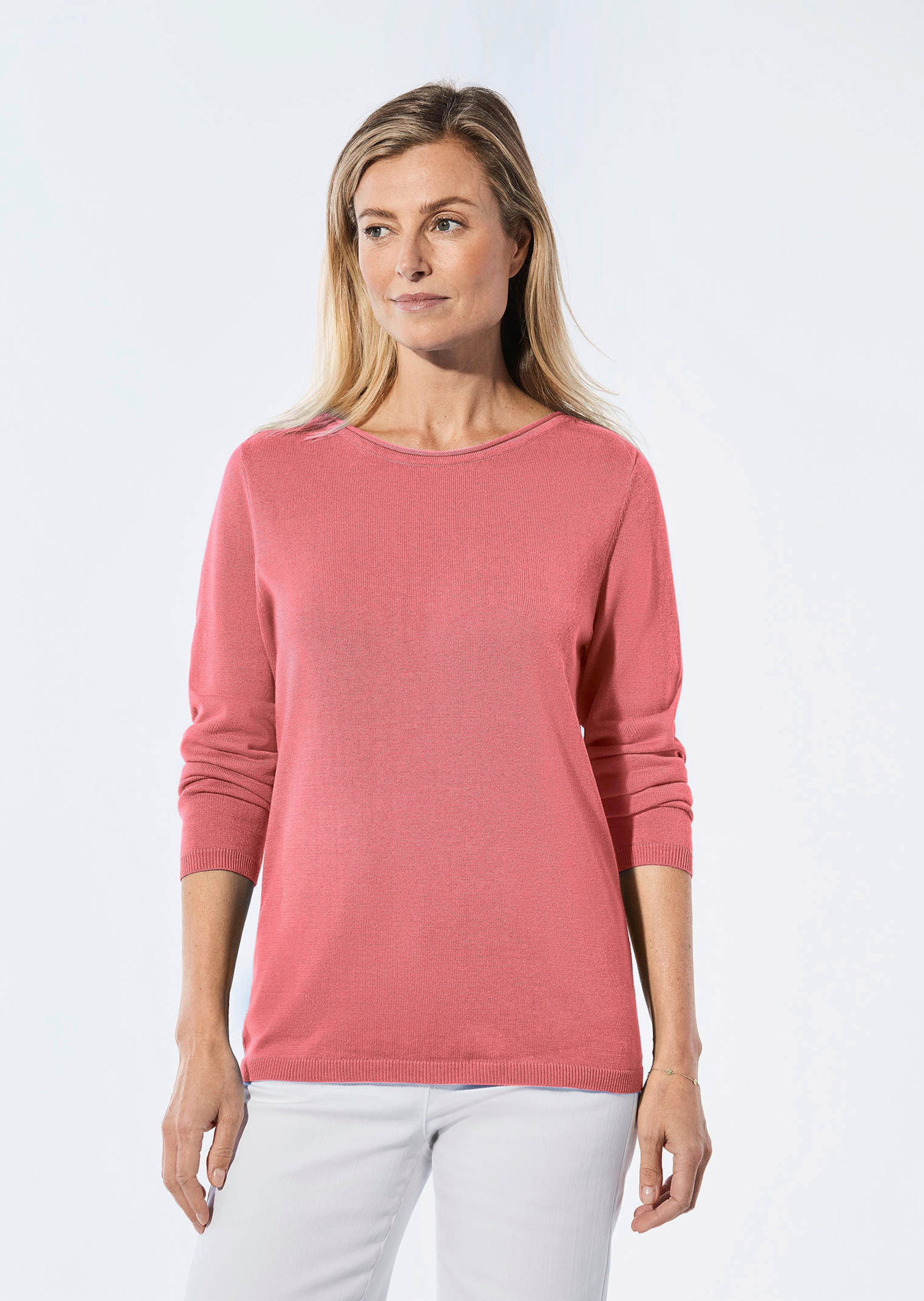 Strickpullover mit U-Boot-Ausschnitt