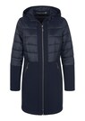 Lange Jacke im Materialmix mit Kapuze thumbnail 6