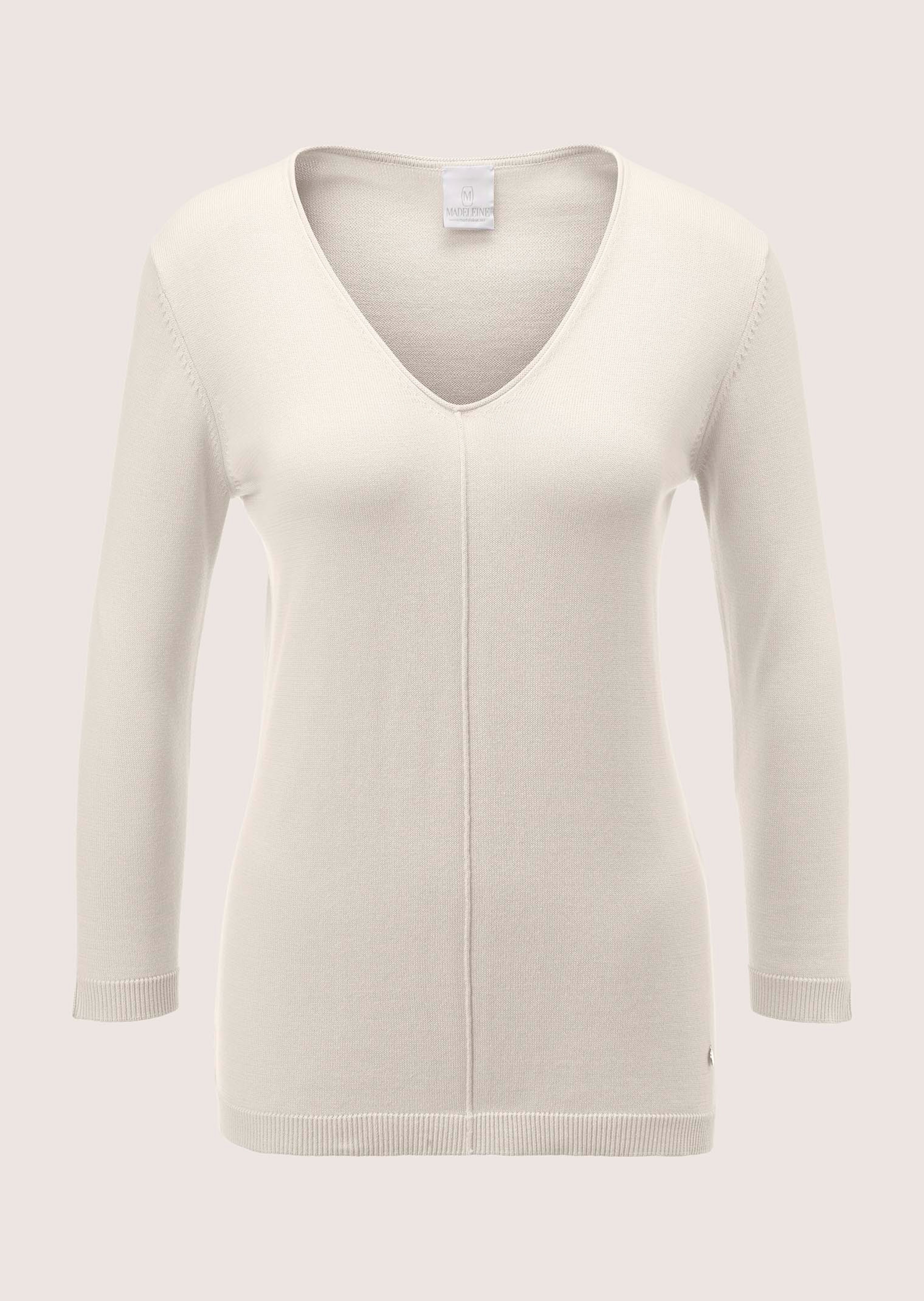 Baumwollpullover mit V-Ausschnitt