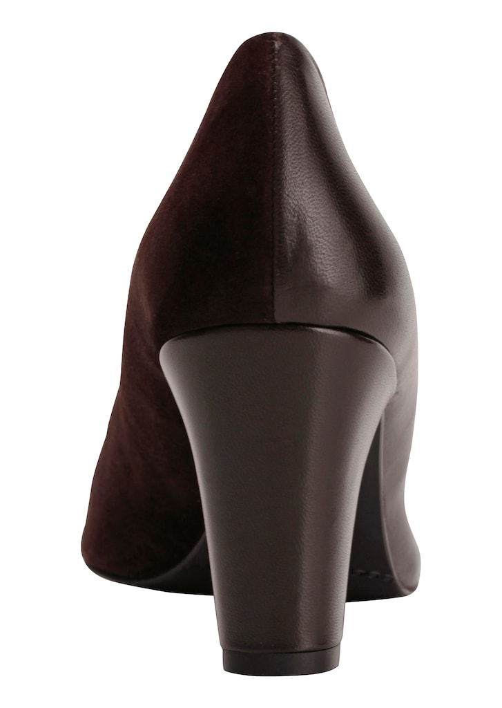 Suede and smooth leather heels 1