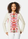 Lounge jacket with floral print and rhinestones thumbnail 1