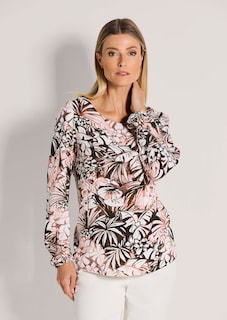 Bluse mit Blätterprint thumbnail 1