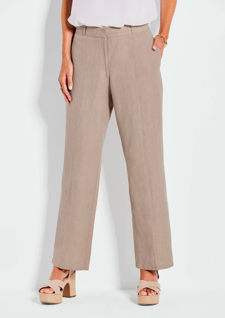 Wijde broek VERA in linnen-katoenmix