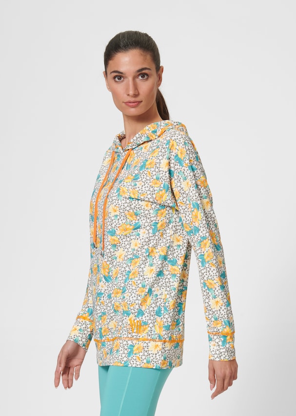 Sweatshirt mit Kapuze und floralem Printä 3