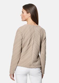 Sweatshirt en élégant jersey à texture en diagonale thumbnail 3