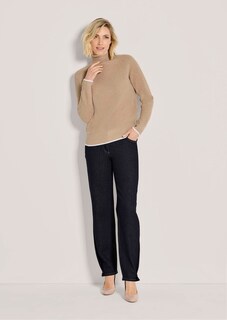 Wollpullover mit Kontraststreifen und Perlfangmuster thumbnail 2
