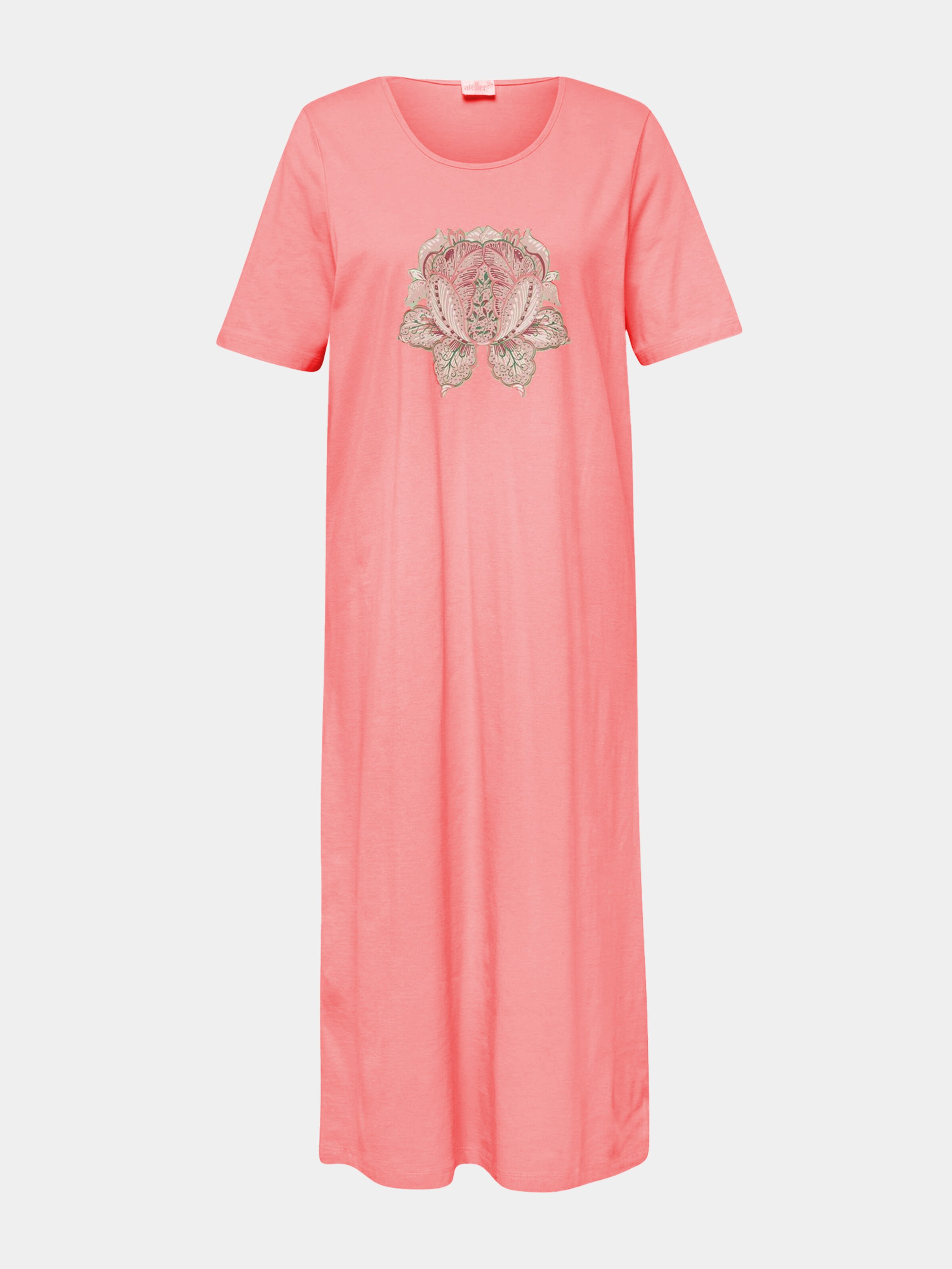 Chemise de nuit en coton à manches courtes - corail - Gr. 42/44 de Goldner Fashion