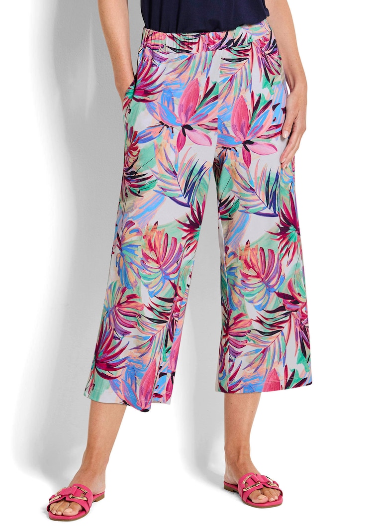 Jersey-Culotte VERA mit Palmenprint