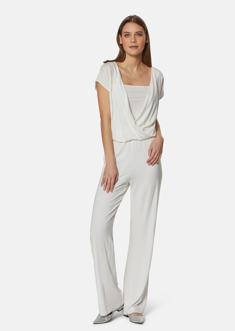 Wrap-around jumpsuit with integrated top