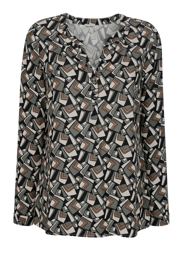 Druckbluse in grafischem Dessin 4
