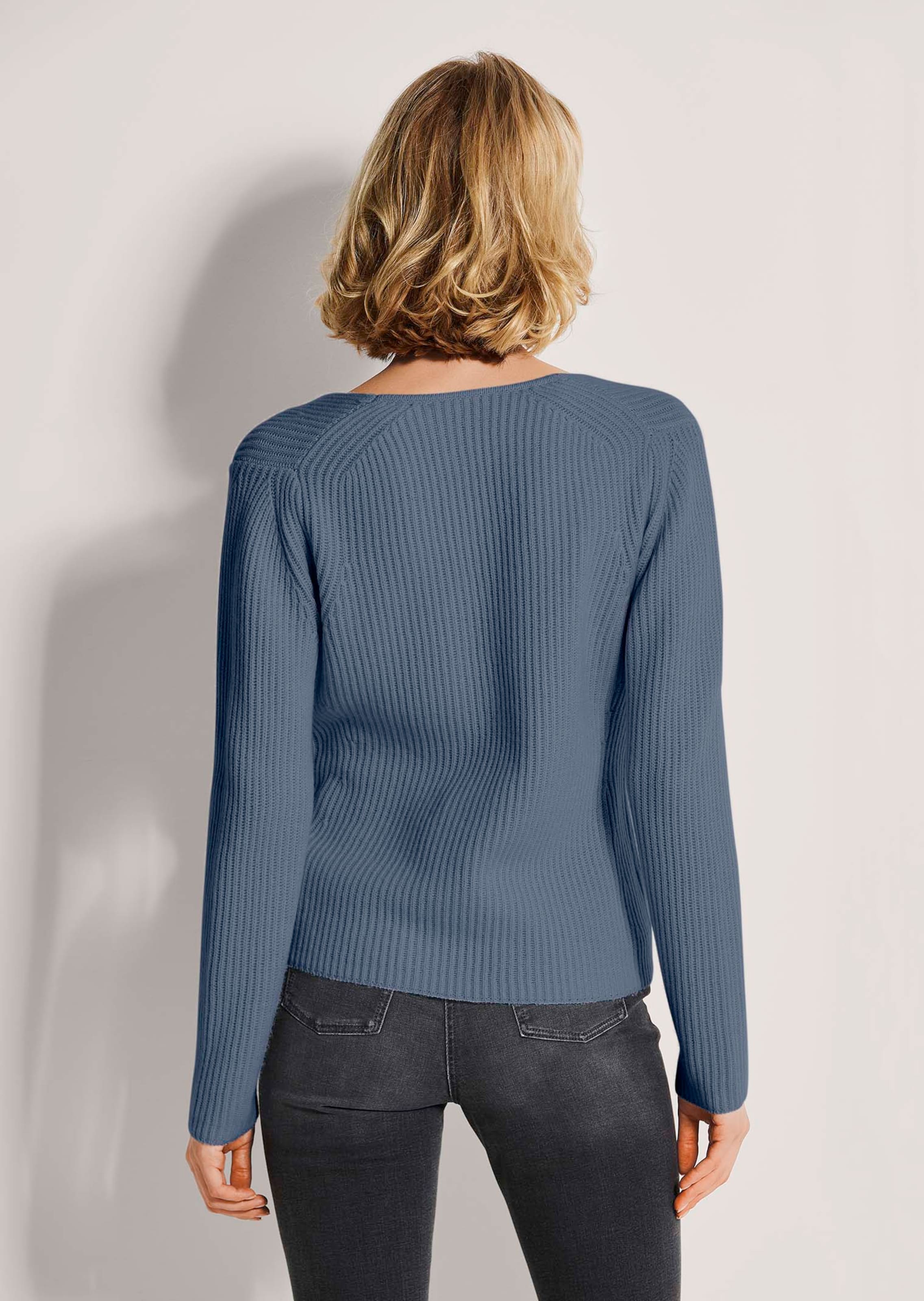 SASSYCLASSY Strickpullover Oversize Grobstrickpullover Damen Mit V-Ausschnitt Lässiger Pullover