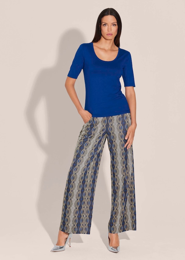 Wide jersey trousers with graphic print 1