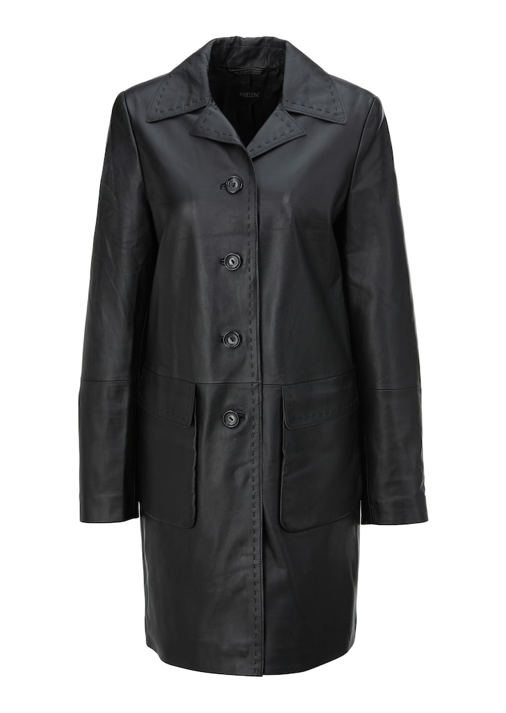 Leather coat made from high-quality lamb nappa