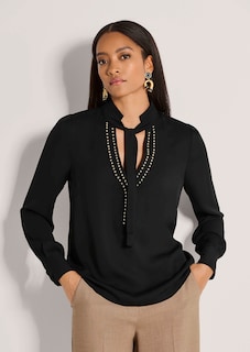 Bluse mit Nietenbesatz und Bindeband thumbnail 1
