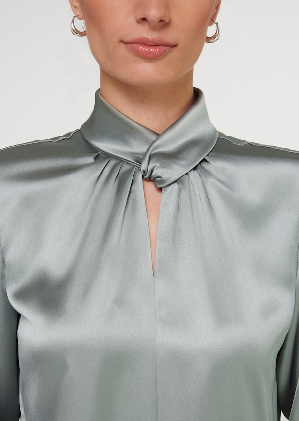 Glamorous slip blouse with stand-up collar 4