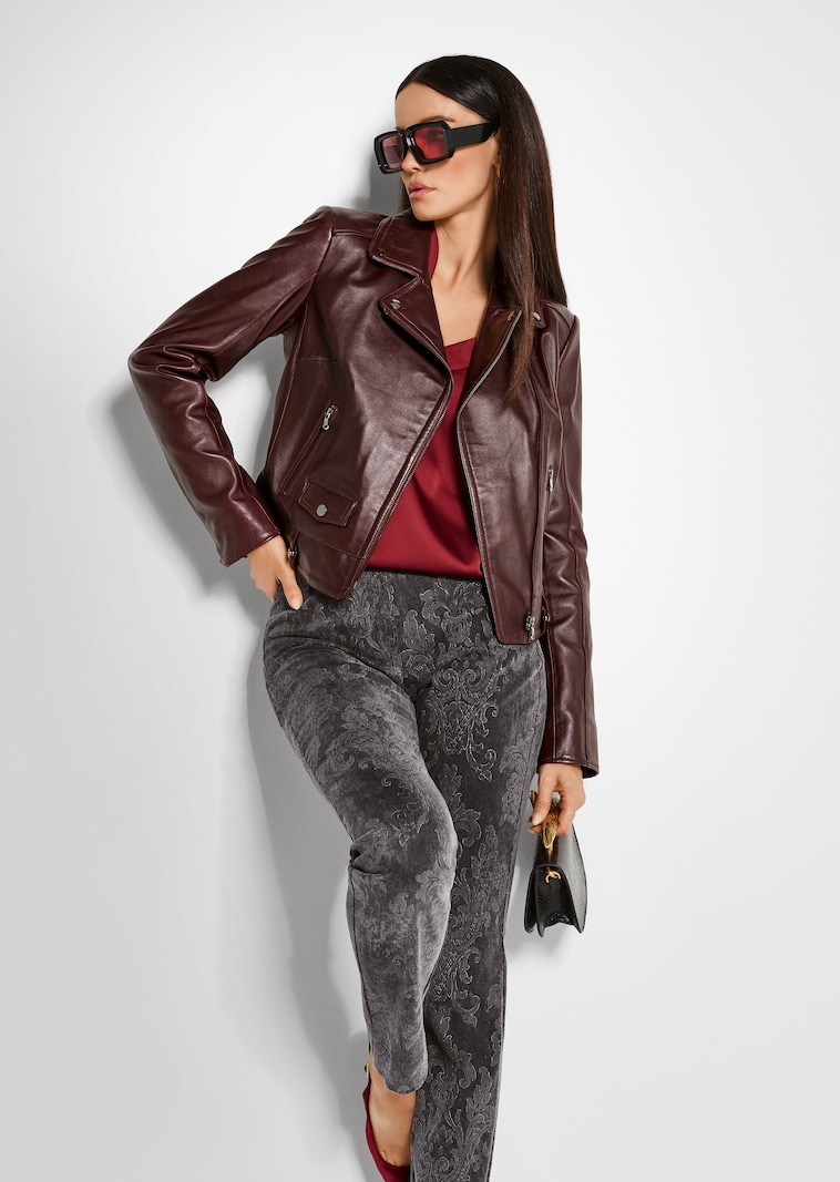 Leather jacket. Lamb nappa