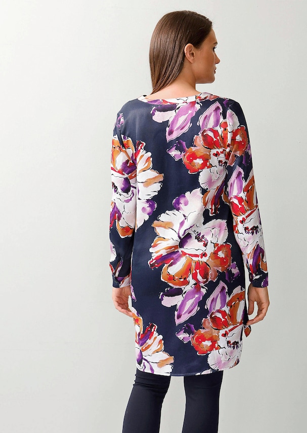 Longbluse mit floralem Print 2