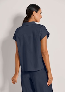 Kurzärmelige Bluse mit Seitenschlitzen thumbnail 3