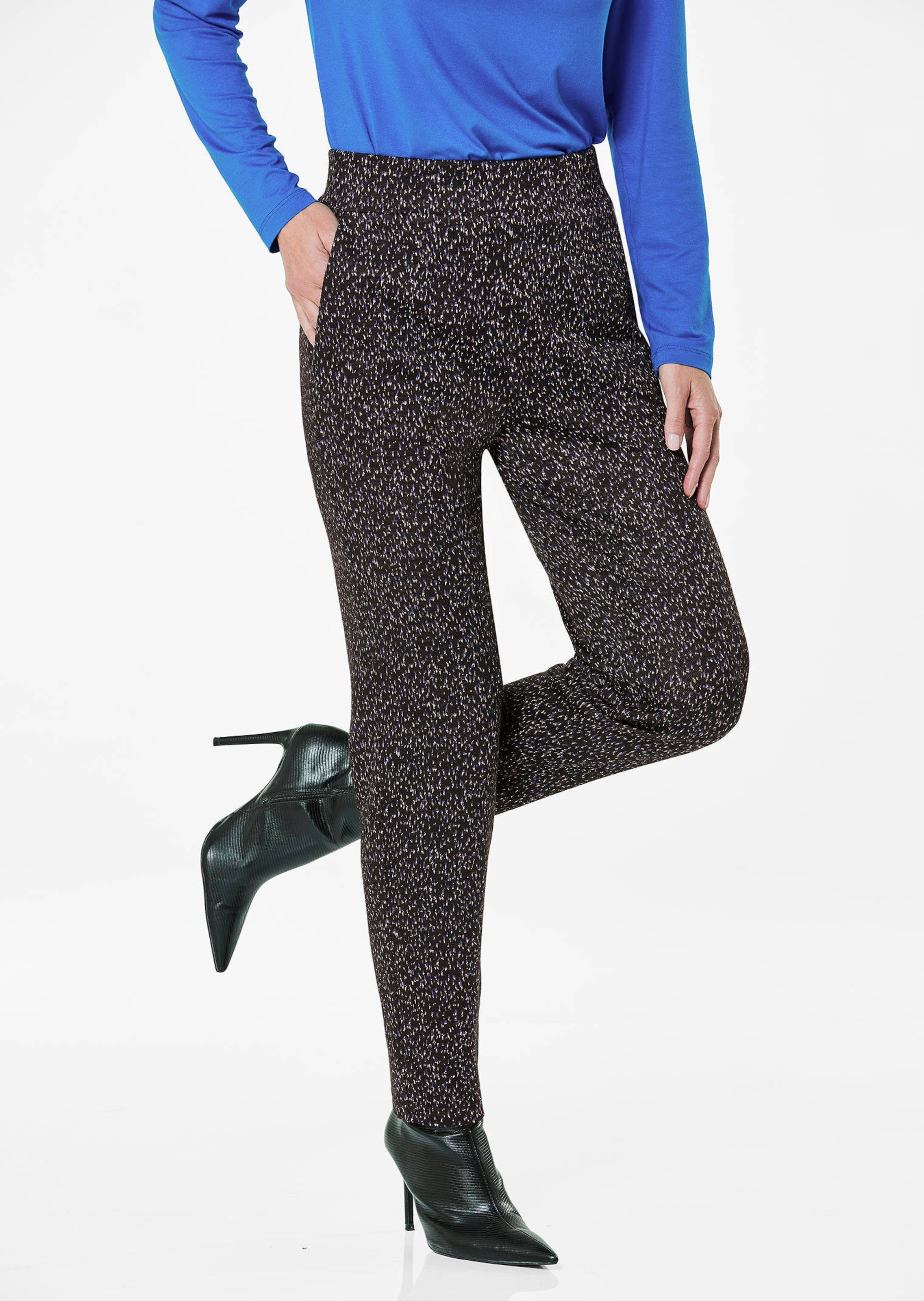 Broek LOUISA met elastische band en meerkleurige print