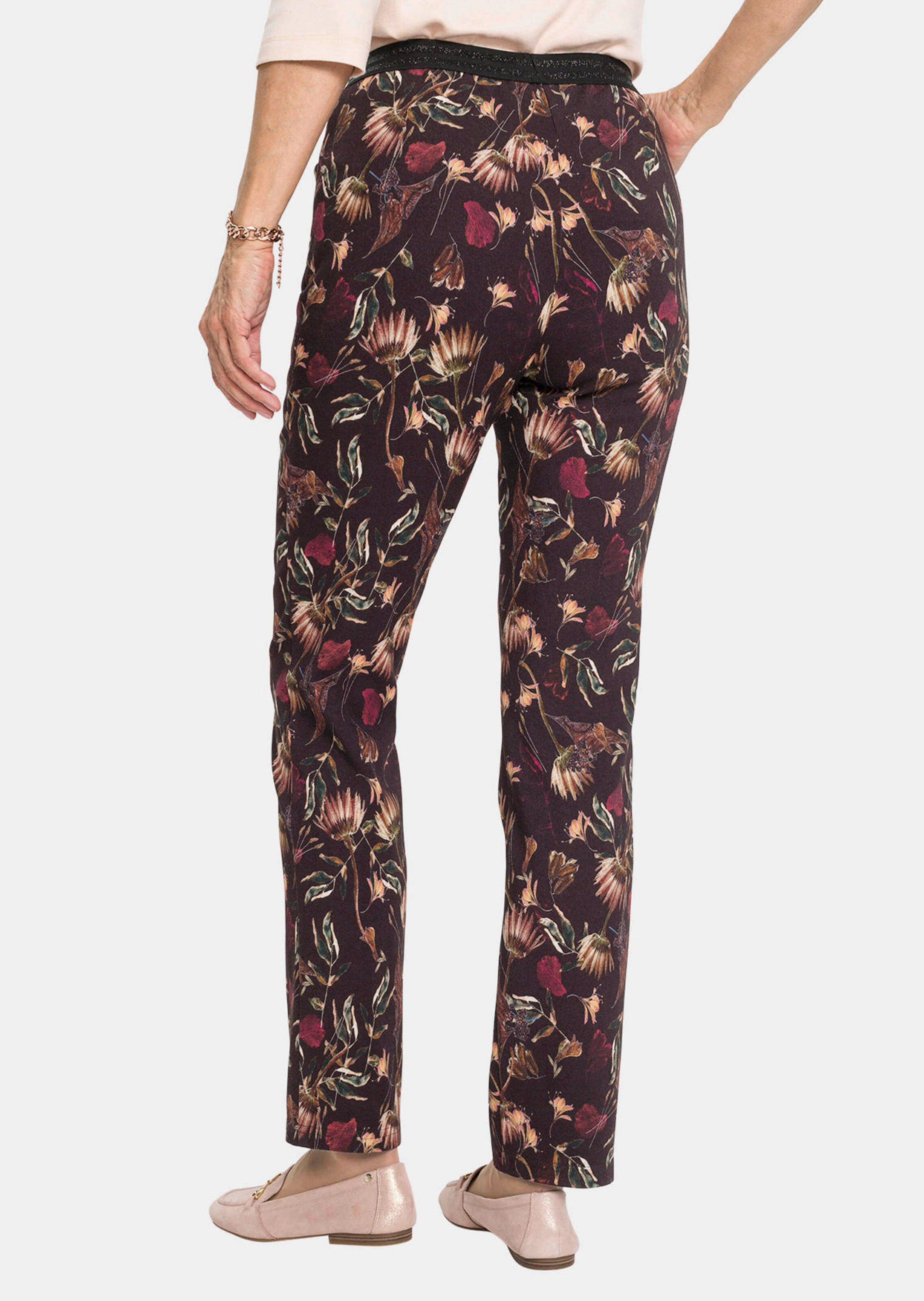 Pantalon imprimé LOUISA - rouge foncé / à motifs - Gr. 56 de Goldner Fashion