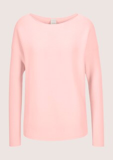 Quergerippter Strick-Pullover mit langen Ärmeln thumbnail 6