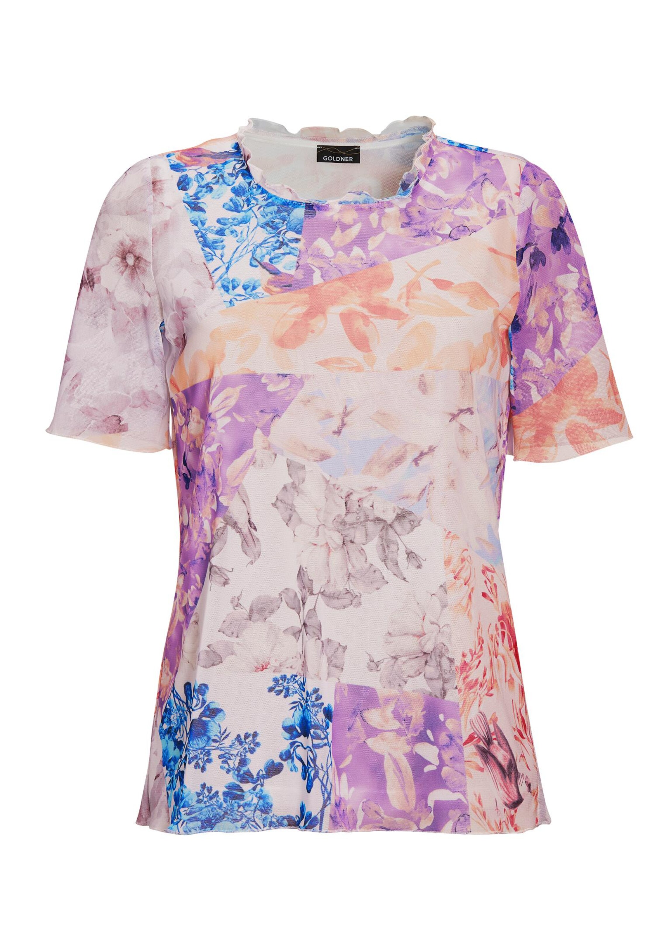 Druckshirt aus luftigem Mesh