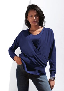 Verkürzter Pullover im Wickel-Look thumbnail 7