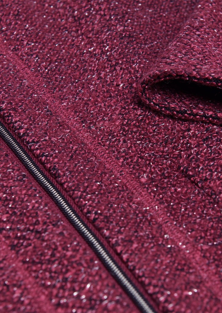 Bouclé-Jacke mit feinem Glanzgarn