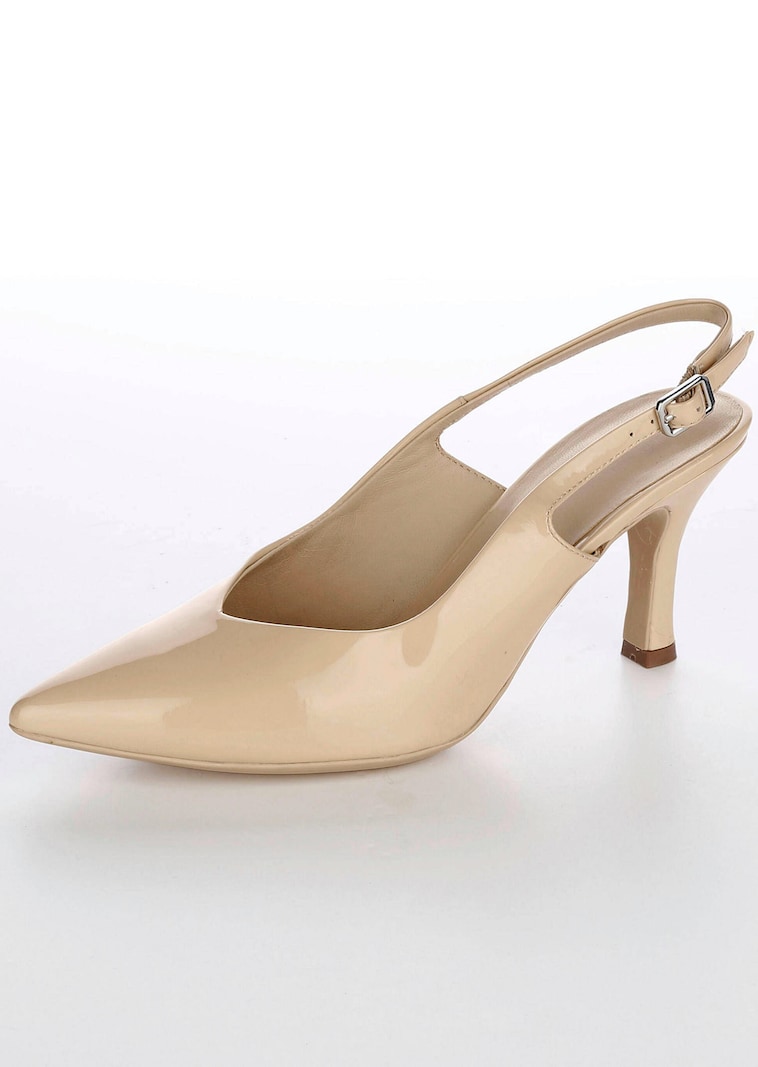 Slingpumps aus Lackleder