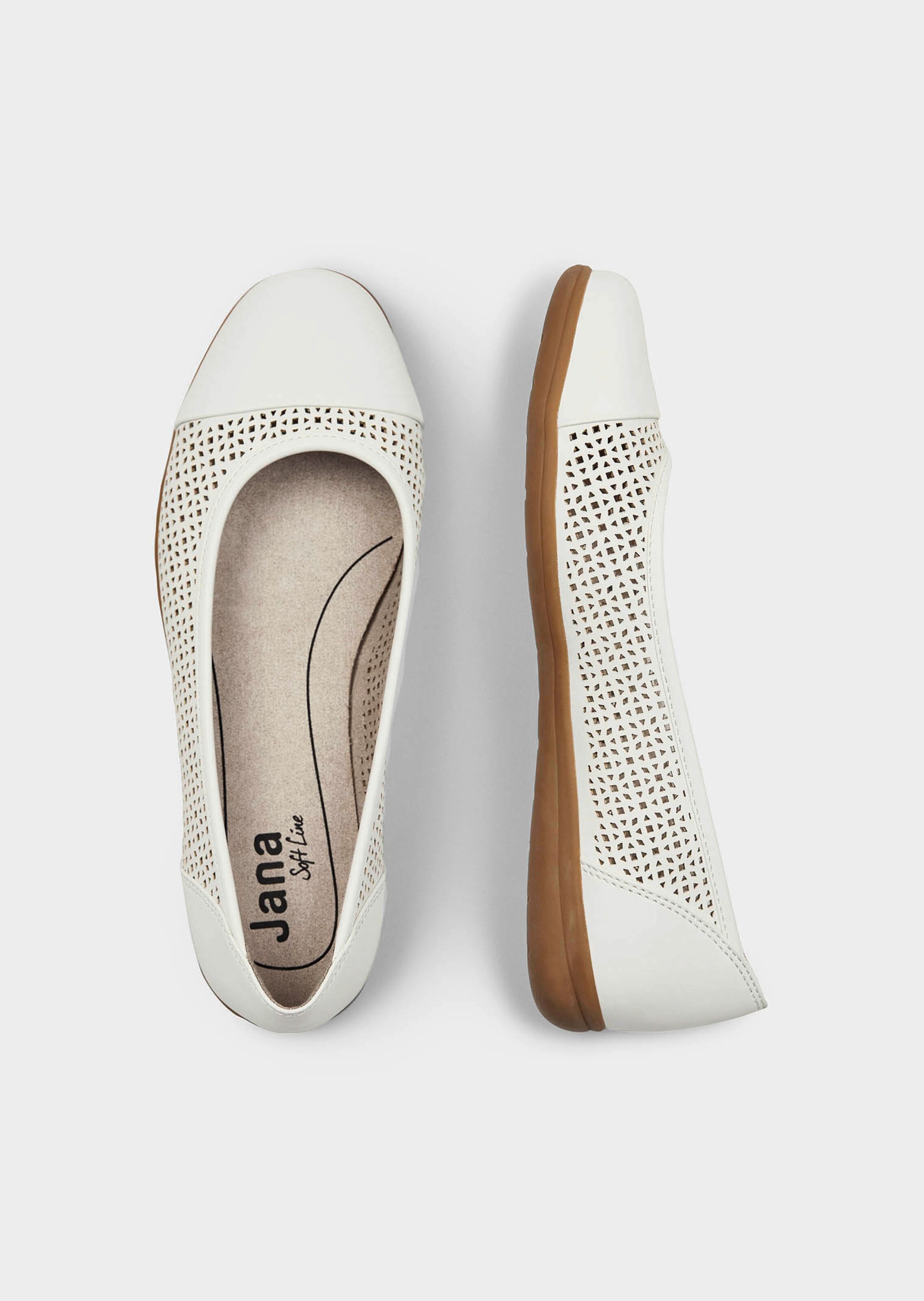 Ballerines avec perforations mode - blanc - Gr. 44 de Goldner Fashion
