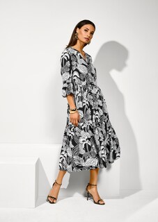 Kleid mit sommerlichem Print in leichter Viskosequalität thumbnail 7